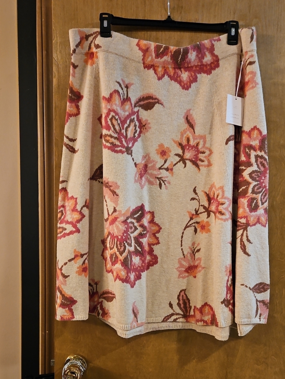 LC Lauren Conrad Cream Maxi Dress with Pink Floral Print
